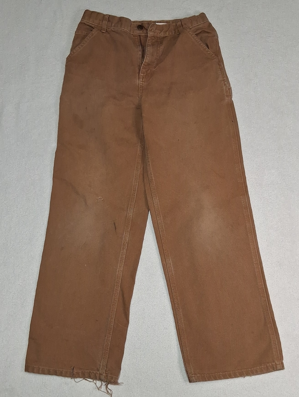 Carhartt Boys 16 Brown Relaxed Straight Work Jeans